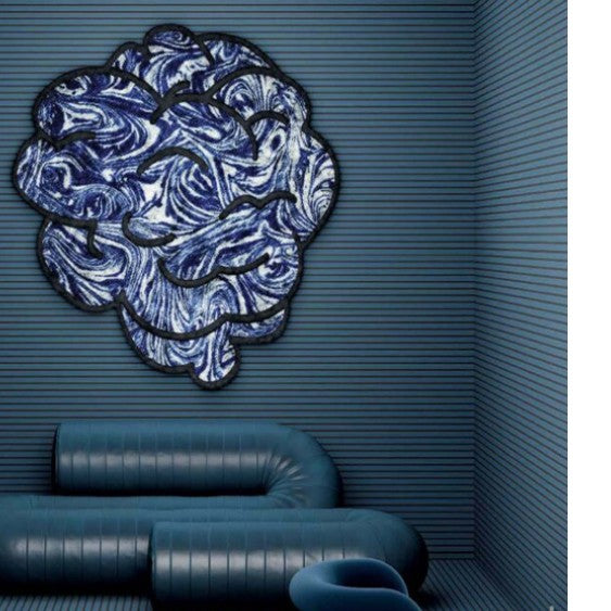 Feblilac Blue Irregular Cloud Living Room Carpet - view 2