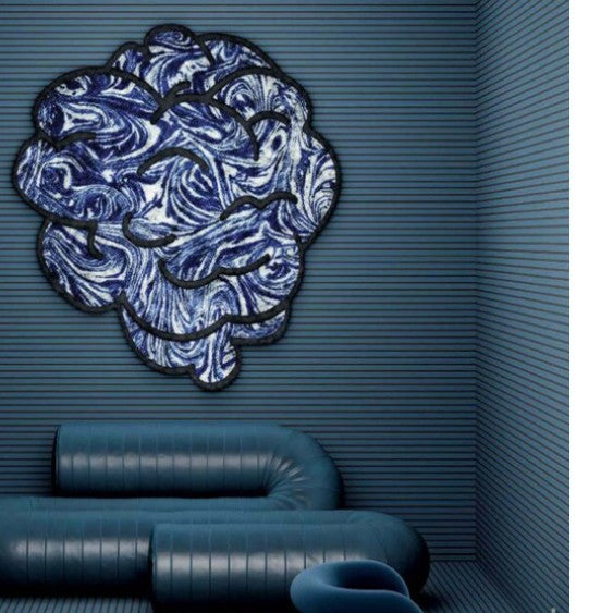Feblilac Blue Irregular Cloud Living Room Carpet
