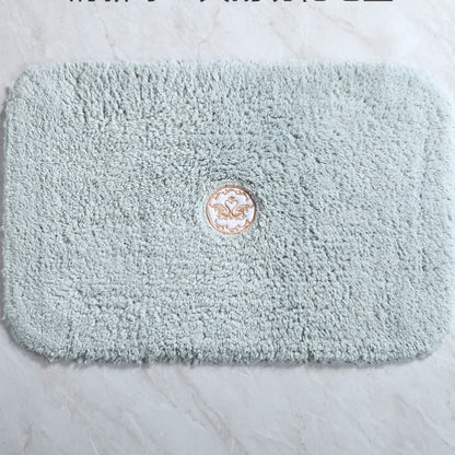 Feblilac Rectangular Solid Swan Embroidery Tufted Bath Mat