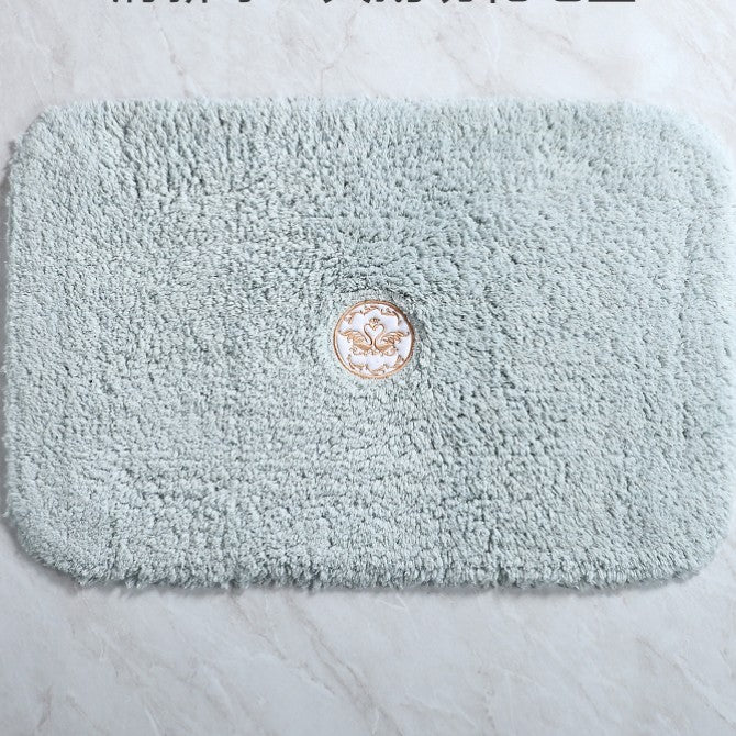 Feblilac Rectangular Solid Swan Embroidery Tufted Bath Mat - view 2