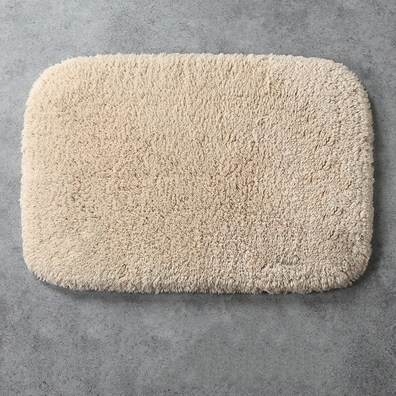 Feblilac Simple Solid Tufted Bathroom Mat Toilet U-Shaped Floor Mat