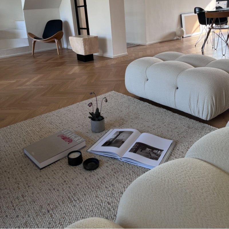 Feblilac Triple Thickened Concise Style Solid Color Popcorn Wool Cashmere Living Room Mat Carpet - view 2
