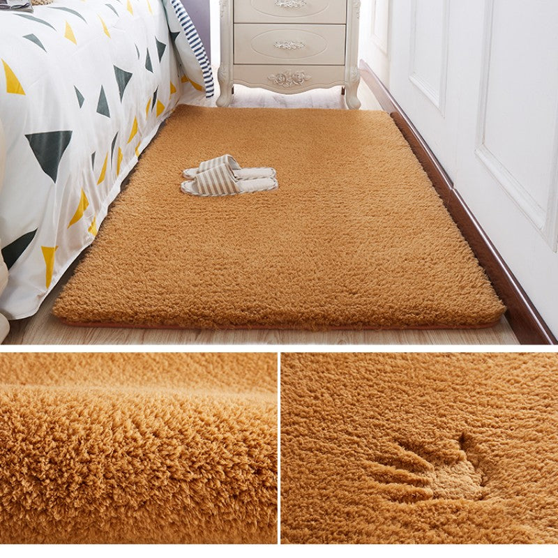 Feblilac Solid Light Brown Tufted Living Room Carpet Bedroom Mat