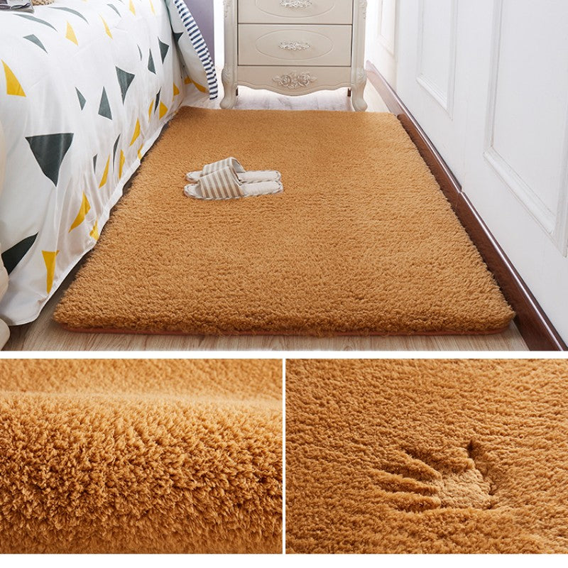 Feblilac Solid Light Brown Tufted Living Room Carpet Bedroom Mat - view 2