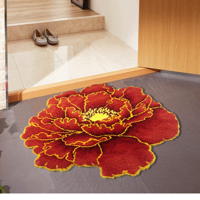 Feblilac Blooming Peony Tufted Bathmat
