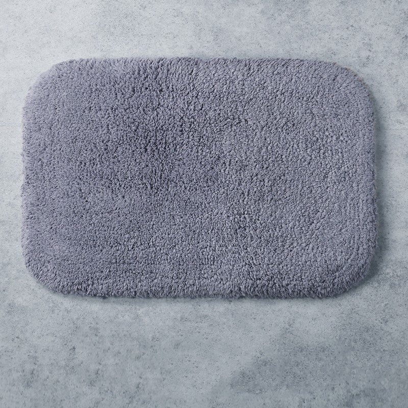 Feblilac Simple Solid Tufted Bathroom Mat Toilet U-Shaped Floor Mat
