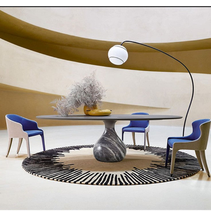 Feblilac Round Minimalist Lines Living Room Carpet - view 2