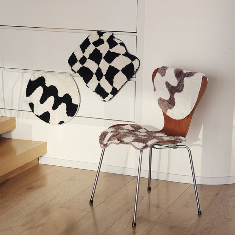 Feblilac Round and Square Deformed Geometrically Latticed Tufted Cushion - view 3