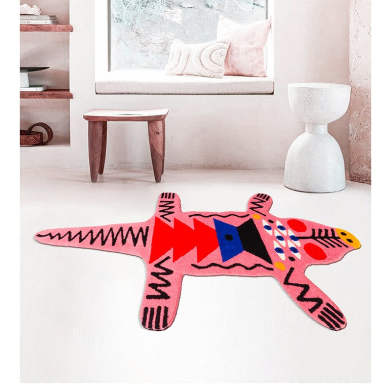 Feblilac Pink Alien beast Living Room Carpet
