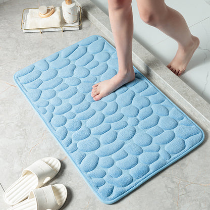 Feblilac Solid Cobblestone Coral Fleece Bathmat