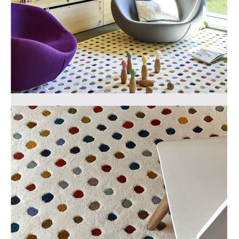 Feblilac Rectangular Colorful Dots Living Room Carpet - view 4
