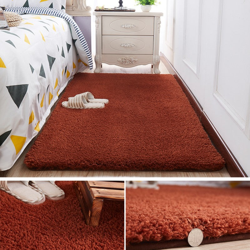 Feblilac Solid Brown Tufted Living Room Carpet Bedroom Mat