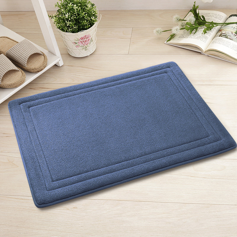 Feblilac Rectangular Solid Line Pattern Memory Foam Tufted Bath Mat - view 2