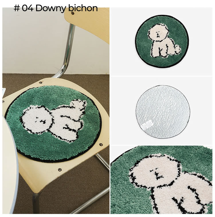 Feblilac Round Cartoon pattern Tufted Cushion