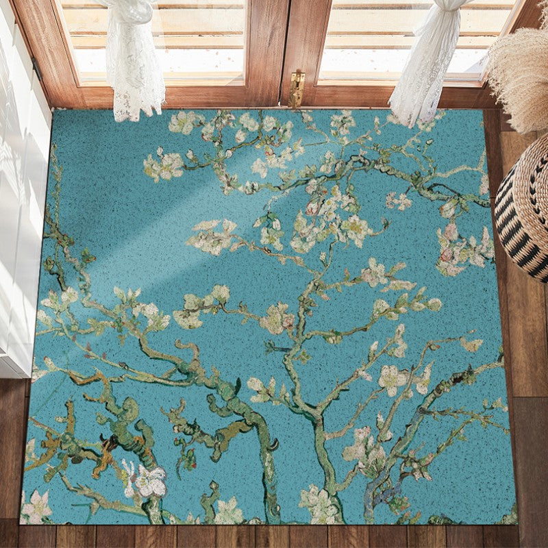 Feblilac White Apricot Flowers And Blue Sky PVC Coil Door Mat