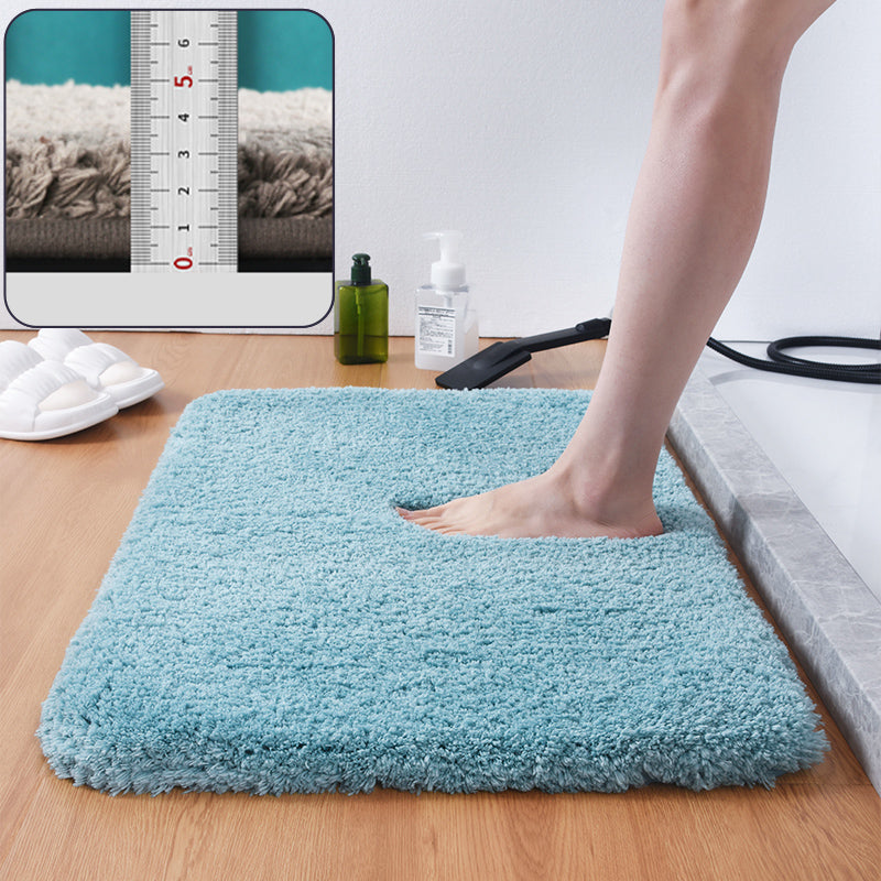 Feblilac Rectangular Solid Long Plush Tufted Bath Mat