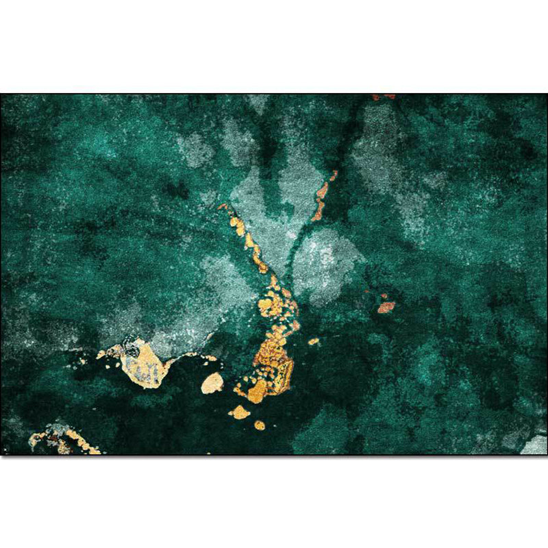 Modern Living Room Rug in Green Abstract Marble Pattern Rug Polyester Washable Area Rug - Clearhalo - 'Area Rug' - 'Rug' - 1516465