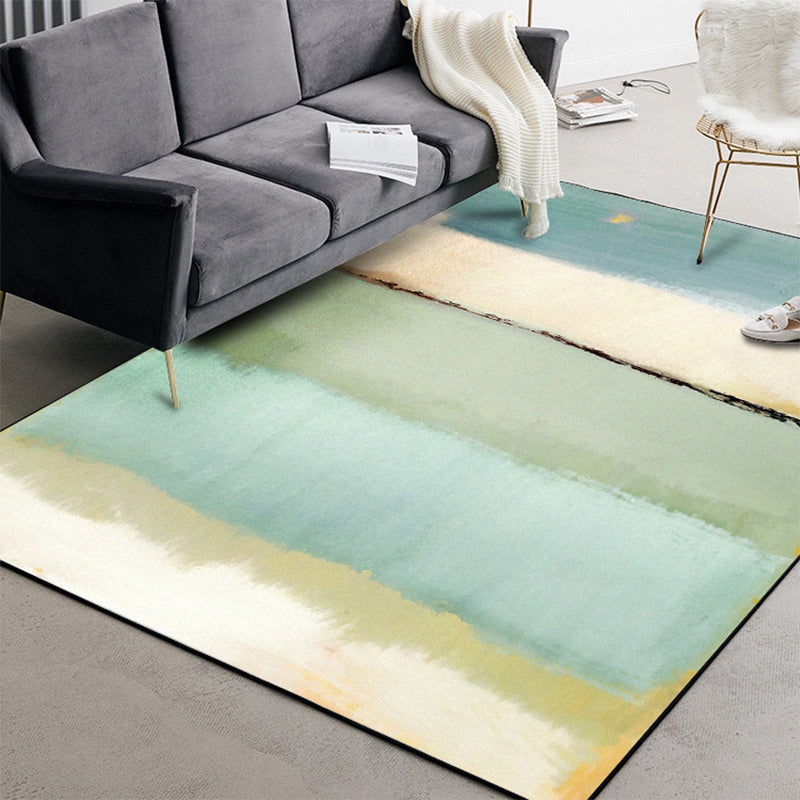Teal Bedroom Rug Modern Abstract Colorblock Pattern Area Rug Polyester Washable Carpet Light Green Clearhalo 'Area Rug' 'Modern' 'Rugs' Rug' 1516946
