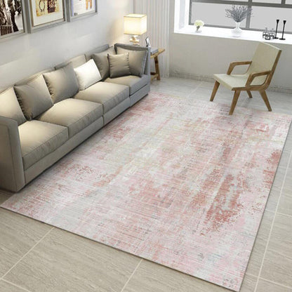 Modern Abstract Rug Light Pink Polyester Rug Washable Non-Slip Backing Area Rug for Bedroom Clearhalo 'Area Rug' 'Modern' 'Rugs' Rug' 1578901