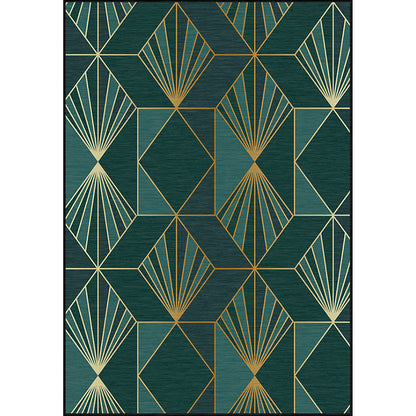 Nordic Modern Rug in Teal Geometry Rhombus Pattern Rug Polyester Machine Washable Carpet for Home Decoration Clearhalo 'Area Rug' 'Modern' 'Rugs' Rug' 1579560