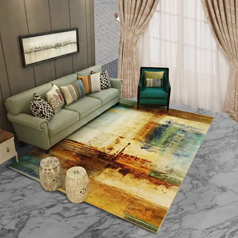 Creative Abstract Rug Brown Modern Rug Polyester Washable Area Rug for Bedroom - view 3