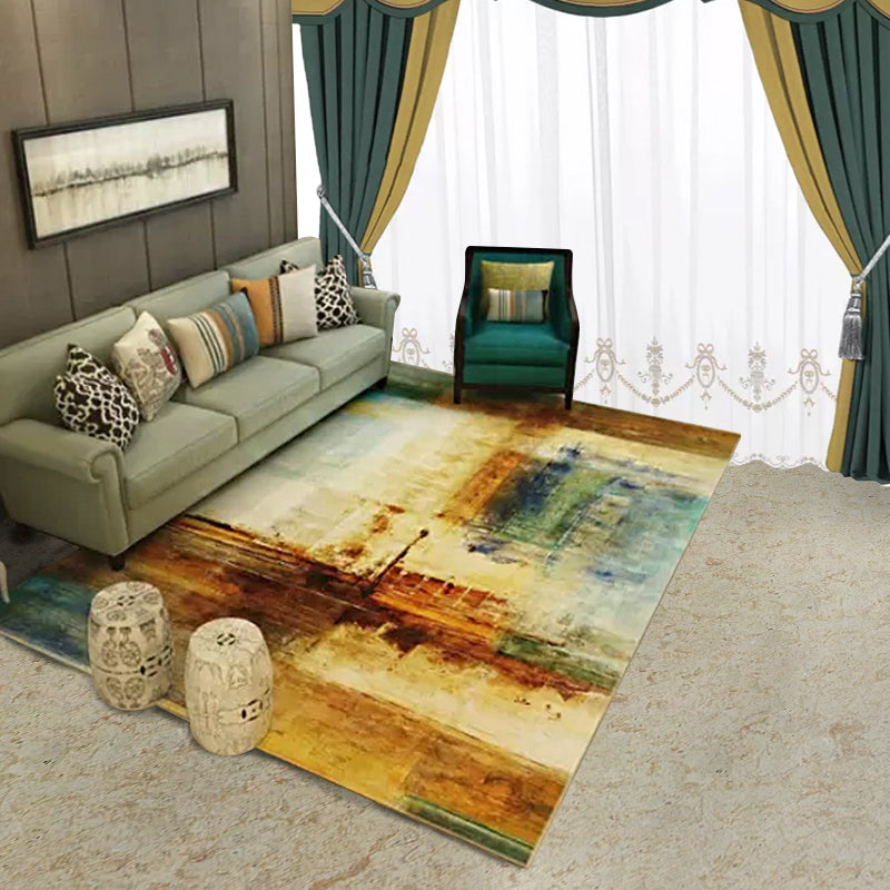 Creative Abstract Rug Brown Modern Rug Polyester Washable Area Rug for Bedroom - view 2