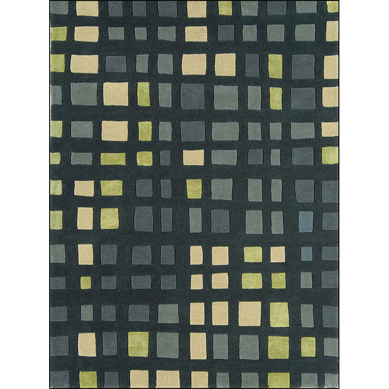 Simple Novelty Rug in Green Plaid Pattern Rug Polyester Non-Slip Stain-Resistant Carpet for Home Decoration Clearhalo 'Area Rug' 'Rug' 1583796