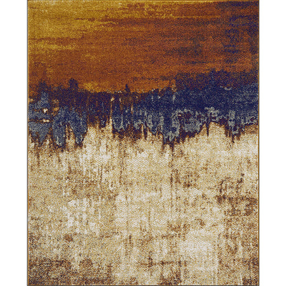 Brown Industrial Rug Polyester Oil Painting Print Rug Washable Non-Slip Backing Carpet for Living Room - Clearhalo - 'Area Rug' - 'Rug' - 1583804