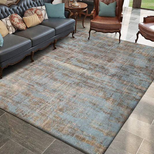 Brown and Blue Industrial Rug Polyester Abstract Rug Washable Non-Slip Backing Carpet for Living Room - Clearhalo - 'Area Rug' - 'Rug' - 1584793