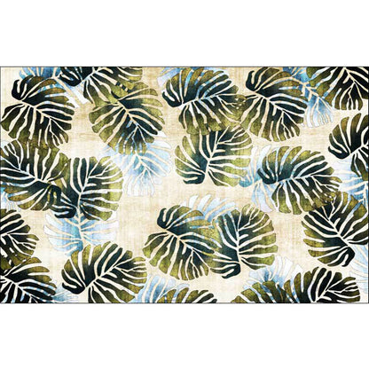 Modern Leaf Pattern Rug with Leaf Yellow and Green Polyester Rug Machine Washable Anti-Slip Area Rug for Bedroom - Clearhalo - 'Area Rug' - 'Rug' - 1585307