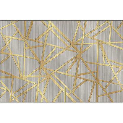 Modern Novelty Rug in Grey Geometry Lines Pattern Rug Polyester Washable Non-Slip Backing Carpet for Home Decoration - Clearhalo - 'Area Rug' - 'Rug' - 1596546