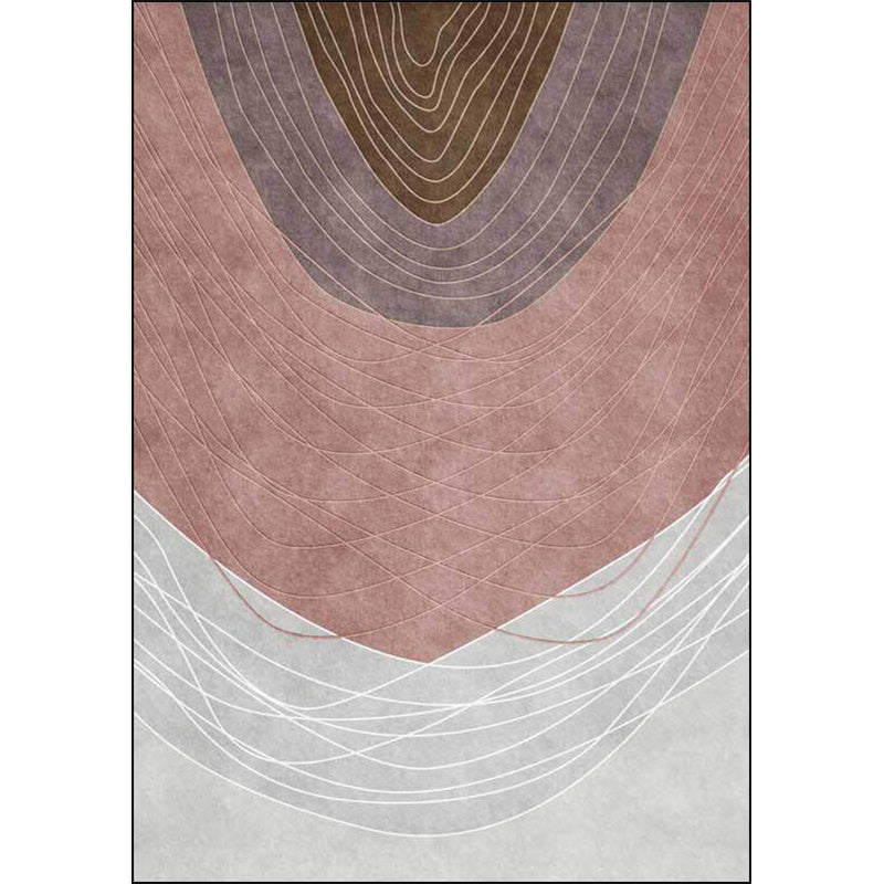 Novelty Living Room Rug Multi-colored Colorblock Wood Grain Print Rug Polyester Washable Pet Friendly Area Rug