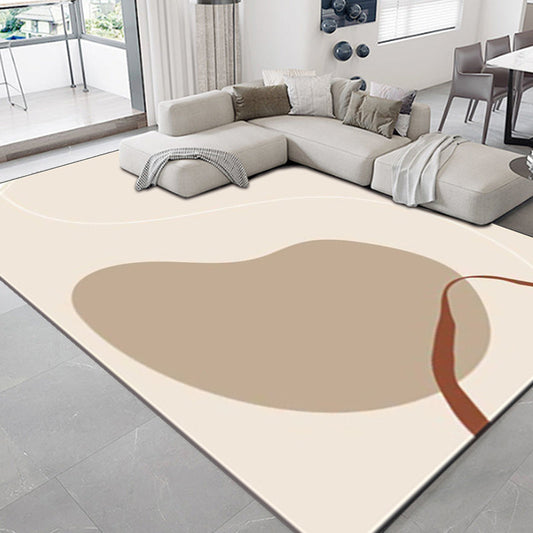 Casual Novelty Rug in Ivory Colorblock Lines Pattern Rug Polyester Non-Slip Carpet for Home Decoration - Clearhalo - 'Area Rug' - 'Rug' - 1596771