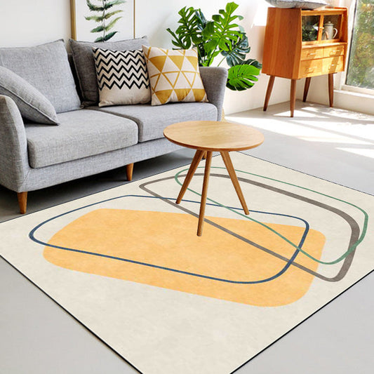 Minimalist Novelty Rug in Ivory Colorblock Graph Pattern Rug Polyester Pet Friendly Non-Slip Carpet for Home Decoration - Clearhalo - 'Area Rug' - 'Rug' - 1596779