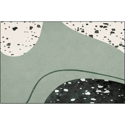 Novelty Abstract Rug Green Polyester Rug Washable Non-Slip Backing Area Rug for Living Room