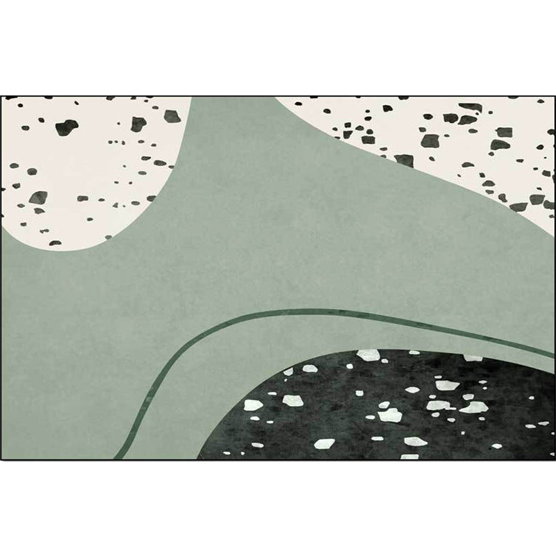 Novelty Abstract Rug Green Polyester Rug Washable Non-Slip Backing Area Rug for Living Room - view 3