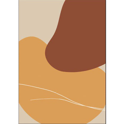 Brown Bedroom Rug Novelty Color Block Irregular Shape Line Pattern Area Rug Polyester Anti-Slip Backing Carpet - Clearhalo - 'Area Rug' - 'Rug' - 1597875