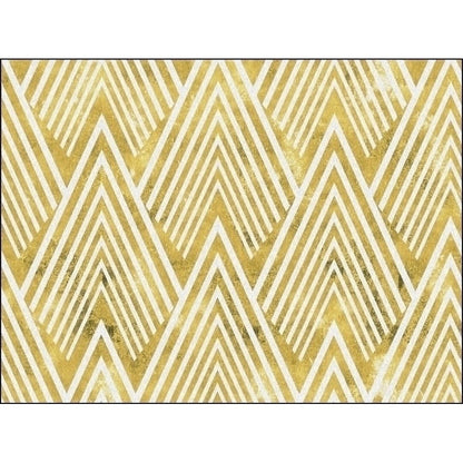 Gold Bedroom Rug Novelty Geometric Mountain Stripe Pattern Area Rug Polyester Pet Friendly Washable Carpet