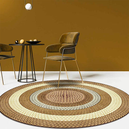 Rustic Concentric Circles Pattern Rug Yellow and Green Polyester Rug Machine Washable Non-Slip Area Rug for Living Room Yellow Clearhalo 'Area Rug' 'Rug' 1598073