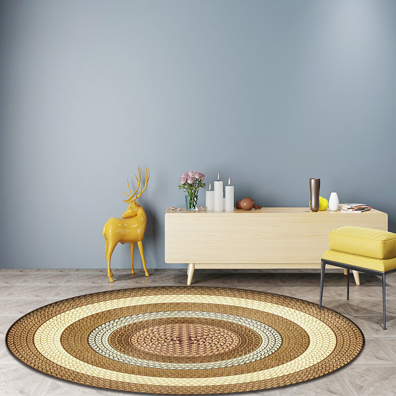 Rustic Concentric Circles Pattern Rug Yellow and Green Polyester Rug Machine Washable Non-Slip Area Rug for Living Room Clearhalo 'Area Rug' 'Rug' 1598074