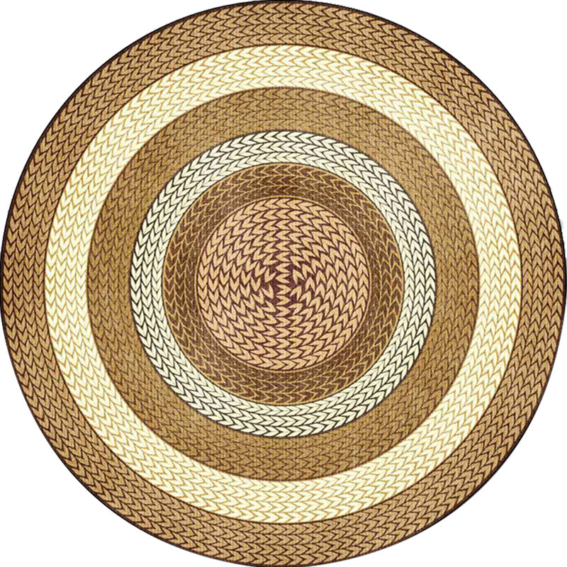 Rustic Concentric Circles Pattern Rug Yellow and Green Polyester Rug Machine Washable Non-Slip Area Rug for Living Room Clearhalo 'Area Rug' 'Rug' 1598075