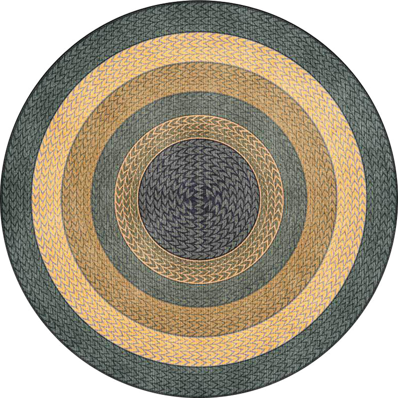 Rustic Concentric Circles Pattern Rug Yellow and Green Polyester Rug Machine Washable Non-Slip Area Rug for Living Room Clearhalo 'Area Rug' 'Rug' 1598099