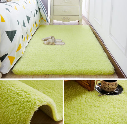 Feblilac Solid Light Green Tufted Living Room Carpet Bedroom Mat