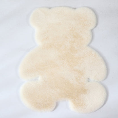 Feblilac Multiple Color Solid Bear Faux Rabbit Fur  Rug Mat