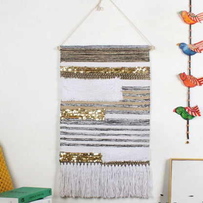 Feblilac Indian Style Tassel Tufted Tapestry