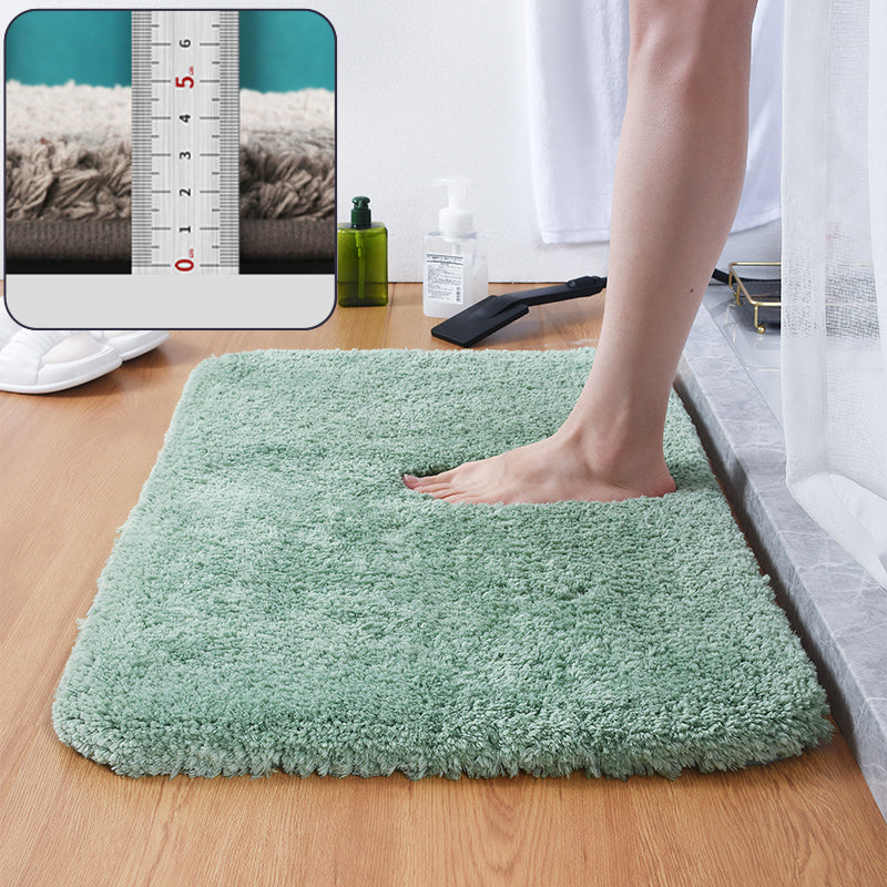 Feblilac Rectangular Solid Long Plush Tufted Bath Mat