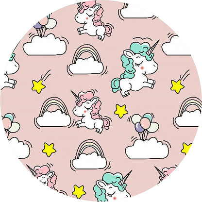 Pink and Blue Kids Rug Polyester Unicorn and Rainbow Print Rug Washable Non-Slip Backing Carpet for Kids' Room - Clearhalo - 'Area Rug' - 'Rug' - 1608449