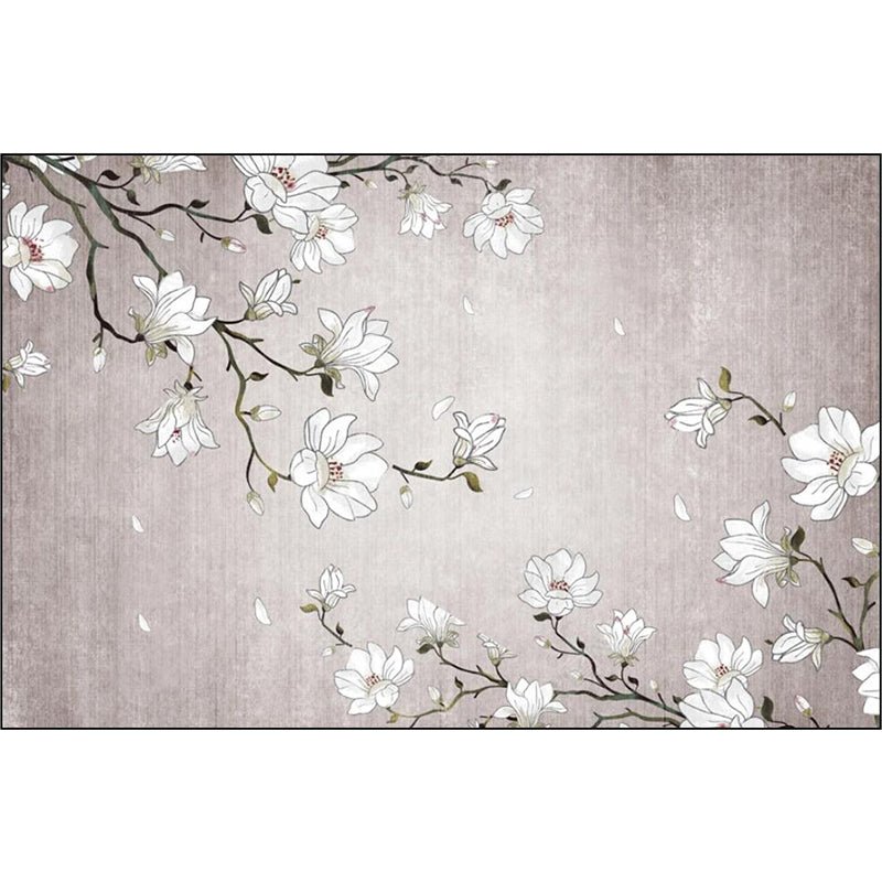 Light Pink Oriental Rug Polyester Floral Pattern Rug Washable Non-Slip Backing Carpet for Living Room - Clearhalo - 'Area Rug' - 'Rug' - 1608463