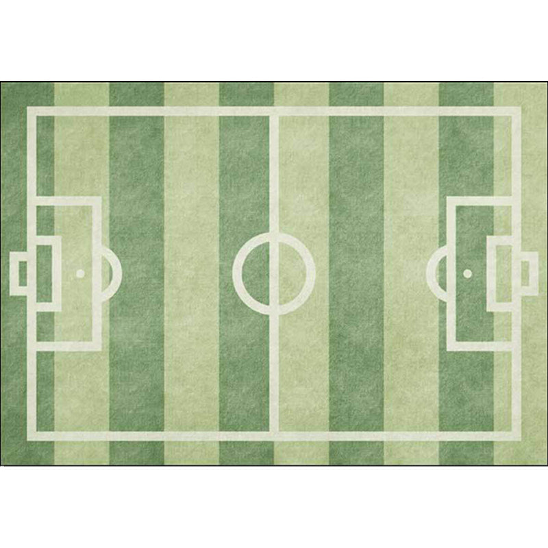 Kids Bedroom Rug in Green Sports Football Field Print Rug Polyester Non-Slip Backing Washable Area Rug - Clearhalo - 'Area Rug' - 'Rug' - 1608872