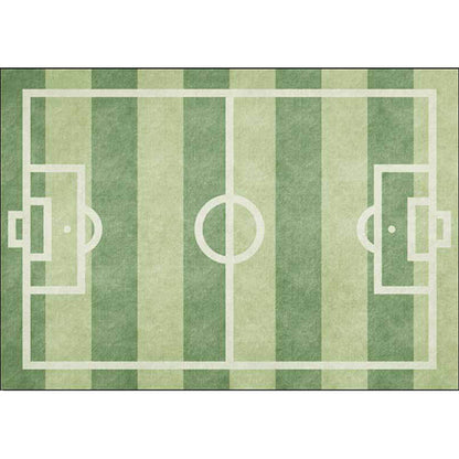 Kids Bedroom Rug in Green Sports Football Field Print Rug Polyester Non-Slip Backing Washable Area Rug - Clearhalo - 'Area Rug' - 'Rug' - 1608872